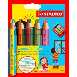 Stabilo Woody duocolour set 5st