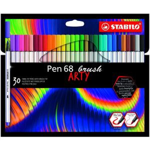 STABILO Pen 68 brush ARTY Filzstifte farbsortiert, 30 St.