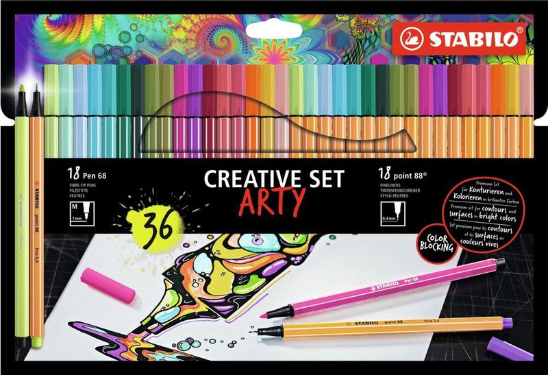 STABILO - Set Arty - Viltstiften - 36 Stuks - Diverse Kleuren