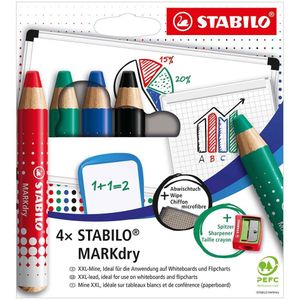 STABILO MARKdry Whiteboardpotlood incl. slijper en microvezeldoekje