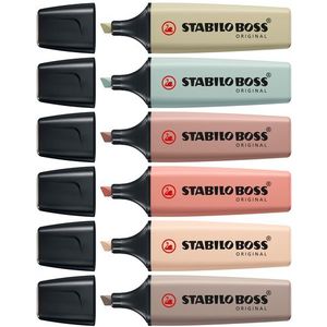 STABILO BOSS ORIGINAL - Markeerstiften - Etui Met 6 Kleuren - NatureColors