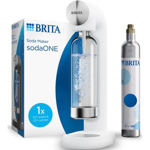 BRITA - sodaONE - Bruiswatermachine - Wit - Inclusief 1x PET-fles en 1x CO2-cilinder