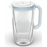 BRITA Blauwe glazen karaf (2,5 l) + 1 MAXTRA PRO All-in-1 filterpatroon - Nieuwe MAXTRA +, Plus - vermindert chloor, bepaalde pesticiden, herbiciden, medicijnresten en tandsteen