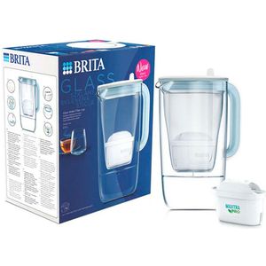 Bestel Wessper Glazen 2,5L Waterfilterkan Karaf Compatibel Met Brita Maxtra Waterfilter Patronen Incl. 1 Filterpatroon Waterkan Kleur Blauw