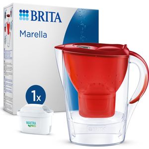 BRITA - Waterfilterkan - Marella Cool - Inclusief 1 MAXTRA PRO ALL-IN-1 waterfilterpatroon - Rood - 2,4L