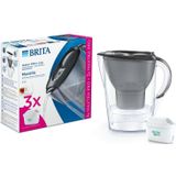 BRITA Waterfilterkan - Marella Cool - Grafiet - 2,4L + 3 MAXTRA PRO ALL-IN-1 Waterfilterpatronen - Voordeelverpakking