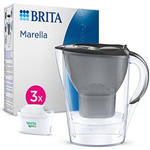 BRITA Marella-filterkaraf wit (2,4 l) inclusief 3 MAXTRA PRO All-in-1 filterpatronen - Vermindert kalkaanslag, chloor, bepaalde verontreinigingen en sommige metalen