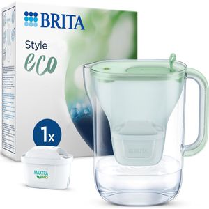 BRITA Style Eco Cool Duurzame Waterfilterkan met 1 MAXTRA PRO ALL-IN-1 Filterpatroon - 2,4L - Groen - Voordeelverpakking | Cashback: €10 Terug Alleen in België!