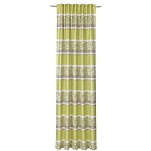 Deko Trends Sjaal met lusband, stof, wolwit-groen-taupe, 245 x 146 x 0,1 cm
