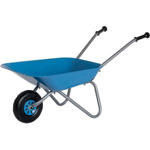 Rolly Toys kinderkruiwagen (blauw/zilverkleurig, tuinkruiwagen, metalen kruiwagen, kinderspeelgoed vanaf 2,5 jaar, draagvermogen 25 kg, blauw kindertuingereedschap) 271764