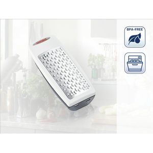 Leifheit Comfortline parmezaanse kaasrasp - incl. opvangbak - vaatwasserbestendig - wit