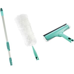 Leifheit set Raamreiniging Droog&nat met Telescoopsteel - Duster Xl - Raamwisser 3in1