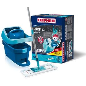 Leifheit vloerwisser Profi xl Micro Duo - compleet systeem met wieltjes - 42 cm wisbreedte - 8 l emmer