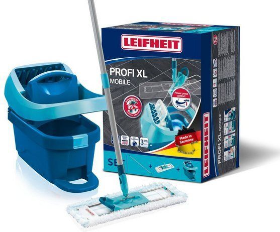Set Wischtuchpresse Profi xl mit Rollen und Bodenwischer - Leifheit