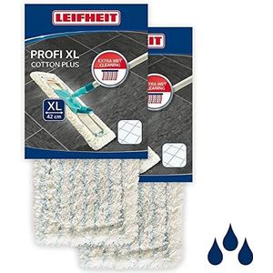 Leifheit Set van 2 overtrekken Profi XL cotton plus, speciaal voor tegels en stenen vloeren