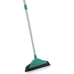 Leifheit Soft & Easy schuimbezem met telescoopsteel - 34 cm wisbreedte - 75-130 cm lengte - turqouise - grijs