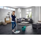 Leifheit Classic mop set complete set - incl. emmer 12 liter - turqouise - grijs