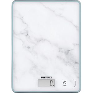 Soehnle keukenweegschaal Compact 300 - digitaal - 1 gram nauwkeurig - tot 5 kg - marmerlook - wit