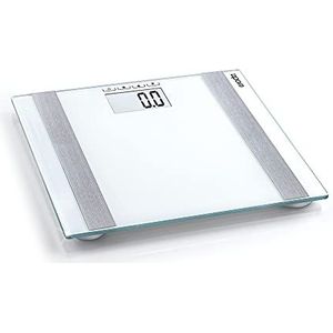 Soehnle Exacta Deluxe digitale personenweegschaal, digitale weegschaal met aan/uit-functie, analyseweegschaal definieert gewicht, lichaamsvet, watergehalte, spieren en calorieën