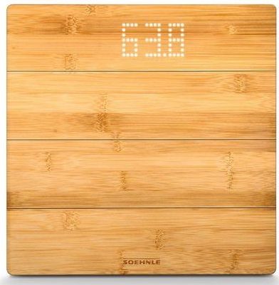 Soehnle personenweegschaal digitaal Style Sense Bamboo Magic - tot 180 kg - incl. batterijen