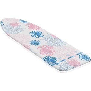 Leifheit strijkplankhoes Cotton Classic L Universeel - 140 x 45 cm strijkvlak - 3 mm dikke molton - roze - wit - blauw