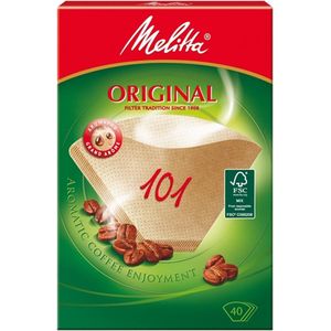 Melitta, 40 Filtres à Café, Taille 101, Pour Cafetière à Filtre, Original, Brun