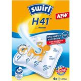 Swirl H 41 MicroPor Plus stofzuigerzak voor Hoover stofzuiger, anti-allergen-filter, 4 stuks incl. filter,Wit