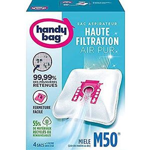 Melitta Handy Bag - M50-4 stofzuigerzakken, voor Miele stofzuiger, luchtdichte sluiting, anti-allergeenfilter, motorfilter