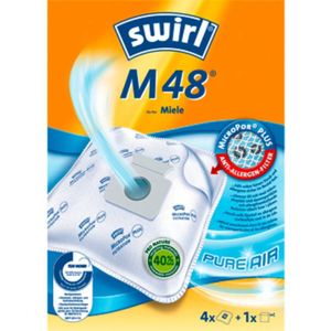 Swirl M 48 MicroPor Plus stofzuigerzakken voor Miele stofzuiger, anti-allergeen filter, 4 stuks incl. filter
