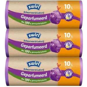 Swirl Pedaalemmerzakken Geparfumeerd Vanille & Lavendel met Trekband 10 liter - 3 x 14 stuks - Voordeelverpakking