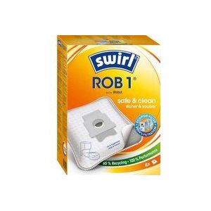 Swirl ROB 1 MicroPor Plus stofzuigerzakken voor iRobot Clean Base zuigrobot-afzuigstations | anti-allergeenfilter | duurzaam hoog zuigvermogen | 4-pack