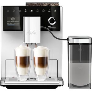 Melitta CI Touch Volautomatische koffiemachine met melksysteem, geïntegreerde koffiemolen en melkopschuimer voor espresso of cappuccino, bijvoorbeeld zilver