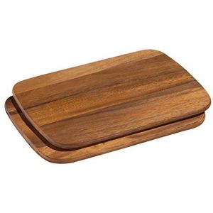 Zassenhaus Set van 2 ontbijtplanken van acacia 28 x 20 x 1 cm