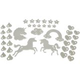 Simba - Eenhoorn Set - Fluoriserende Decoratie - Licht Op In Het Donker - 41 Stuks