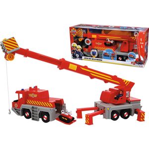 Simba - Brandweerman Sam - Rescue Crane Set - Rood - Inclusief Sam Figuur en Radar Hond