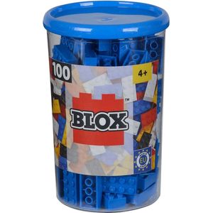 Simba 104118906 Blox, 100 blauwe bouwstenen voor kinderen vanaf 3 jaar, 8 stuks, inclusief doos, hoge kwaliteit, volledig compatibel met vele andere fabrikanten