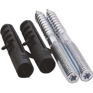 Sanitop-Wingenroth 2 stokschroeven met pluggen 10 mm, M8 x 50 mm, verzinkt staal, 104029