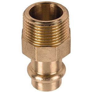 Sanitop-Wingenroth Roodgiet-persfitting Overgangsnippel 4243g 15 mm x 3/4 inch Rot/Gold