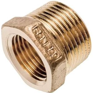 Sanitop-Wingenroth Verloopstuk nr. 3241 met type 3/4 '' AG x type 1/2 '' IG, fitting met buiten- en binnendraad Gereduceerde diameter schroefdraadfitting voor fijne installatie meerkant rood gietijzer