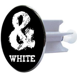 AquaSu 196246 Wastafel stopper Design Black Humor Groot, afvoerstop van metaal, excentrische stop, afvoerstop, zwart, 64 mm
