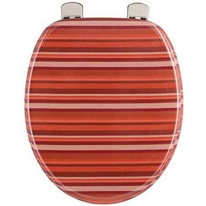 WC-bril decor terracotta | toiletbril | wc-bril van hout | metalen scharnier