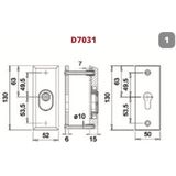 Dieckmann Alpha rechthoekig veiligheidsrozet met kerntrekbeveiliging D7031