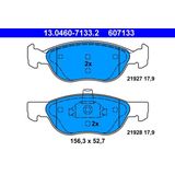 ATE - Remblokkenset - Vooras - Set assen - 156,3 mm breedte - 52,7 mm hoogte - 17,9 mm dikte