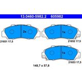ATE - Remblokkenset - Vooras - Set assen - Met Akoestische Slijtagewaarschuwing