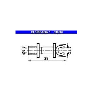 ATE - Universele Houder - Diameter 6,3 - Lengte 28,0 - Garantie 2 Jaar