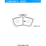 Mitsubishi - Remblokken Set - Voor - Set van 4 - 119,3 mm breed - 68,6 mm hoog - 15 mm dik