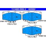 ATE - Remblokkenset - Set Assen - Vooras - Met Akoestische Slijtagewaarschuwing