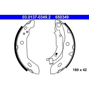 ATE - Remschoenen Set - Remschoenset - 180 mm - 42 mm - Achteras