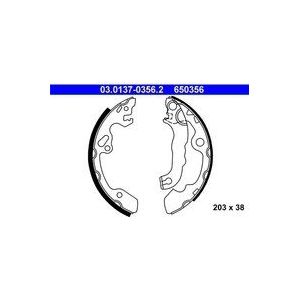 ATE - Remschoenen Set - Achteras - 203 mm - 38 mm - Met Hefboom