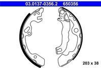 ATE - Remschoenen Set - Achteras - 203 mm - 38 mm - Met Hefboom